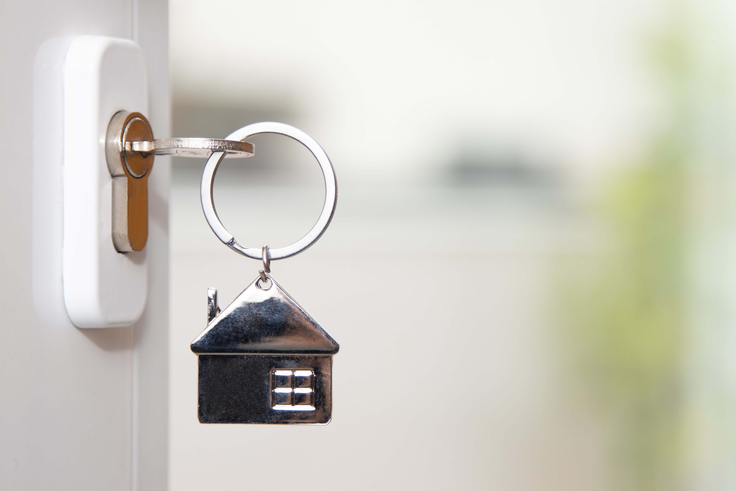 unlocking a house for the home inspection